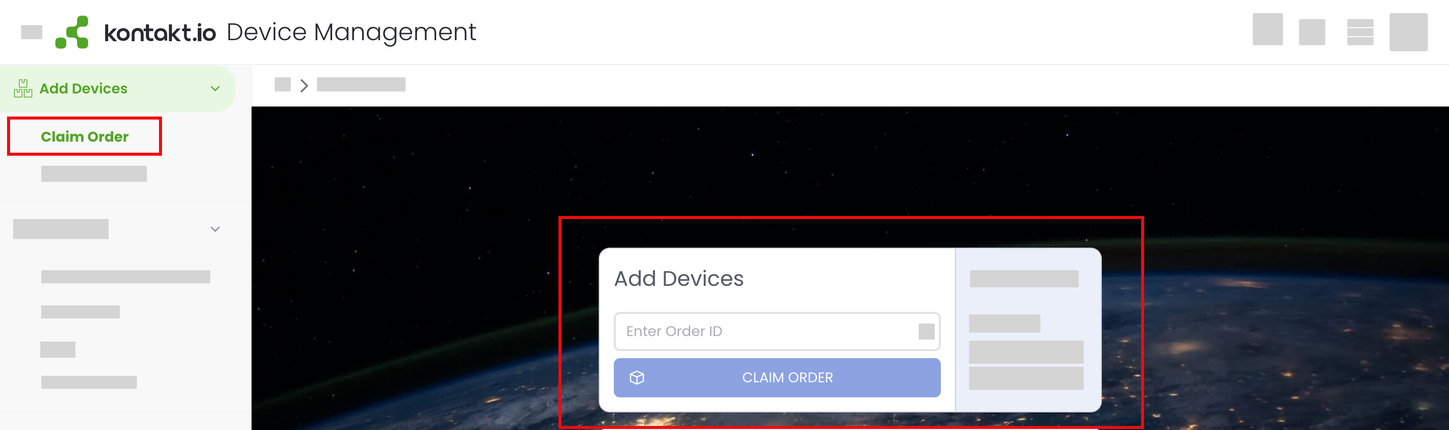 Add devices to Kio Cloud by claiming order