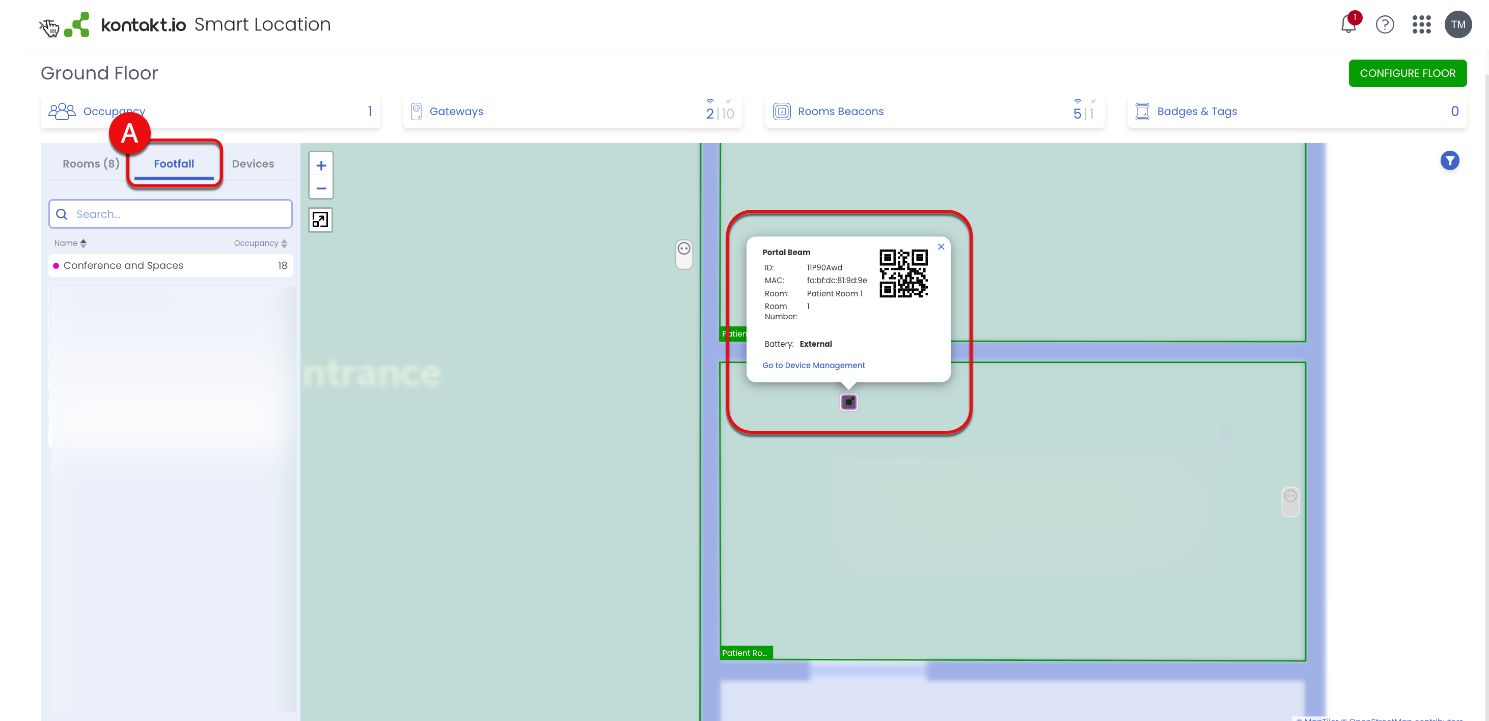 Real-time footfall traffic data