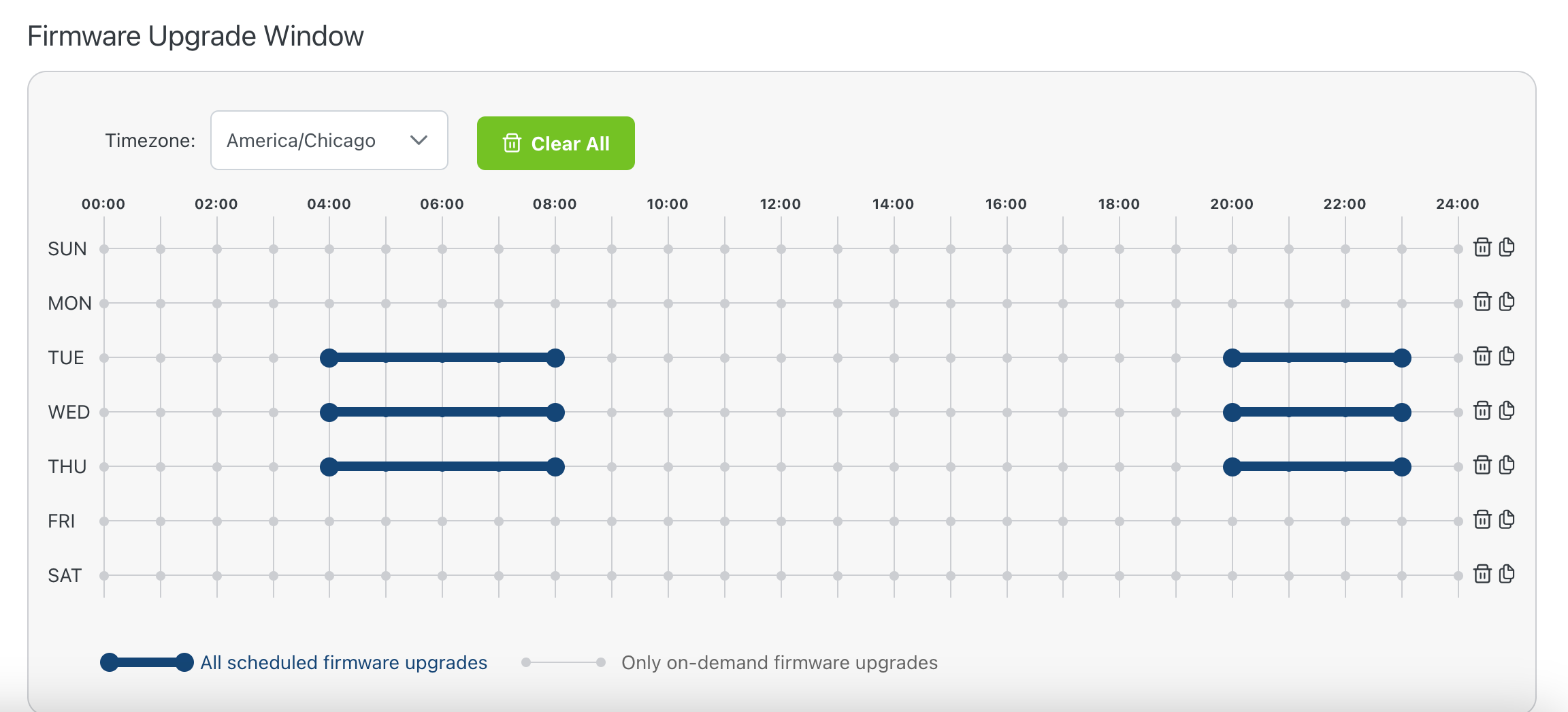 Firmware Upgrade Window example