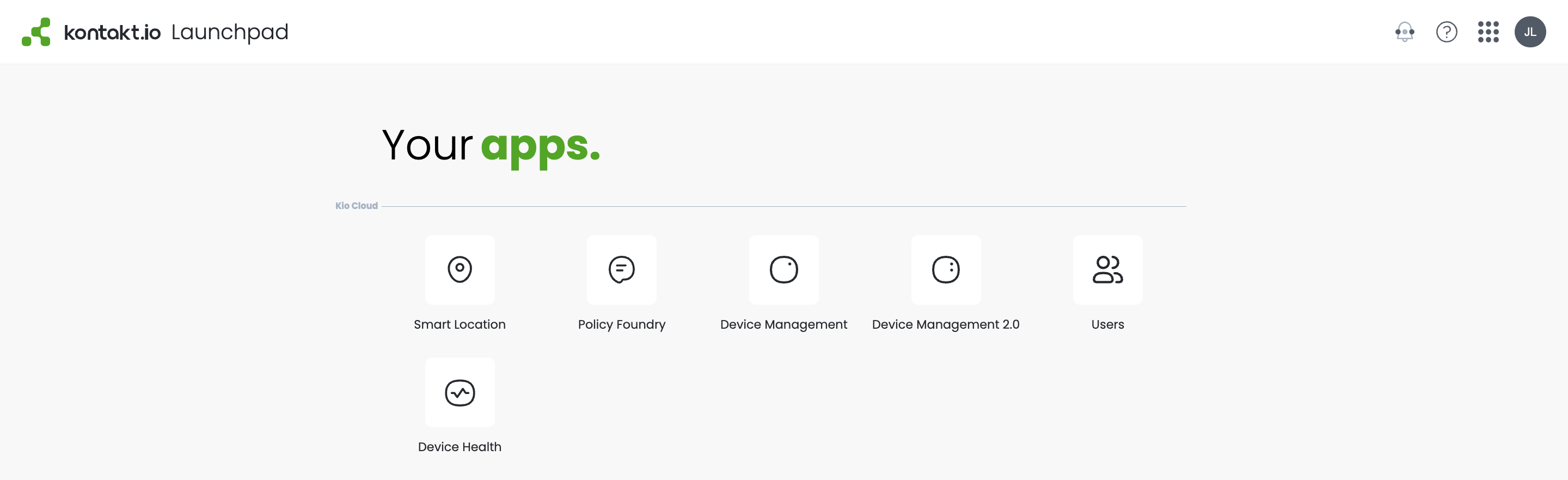 The Kio Cloud app launchpad