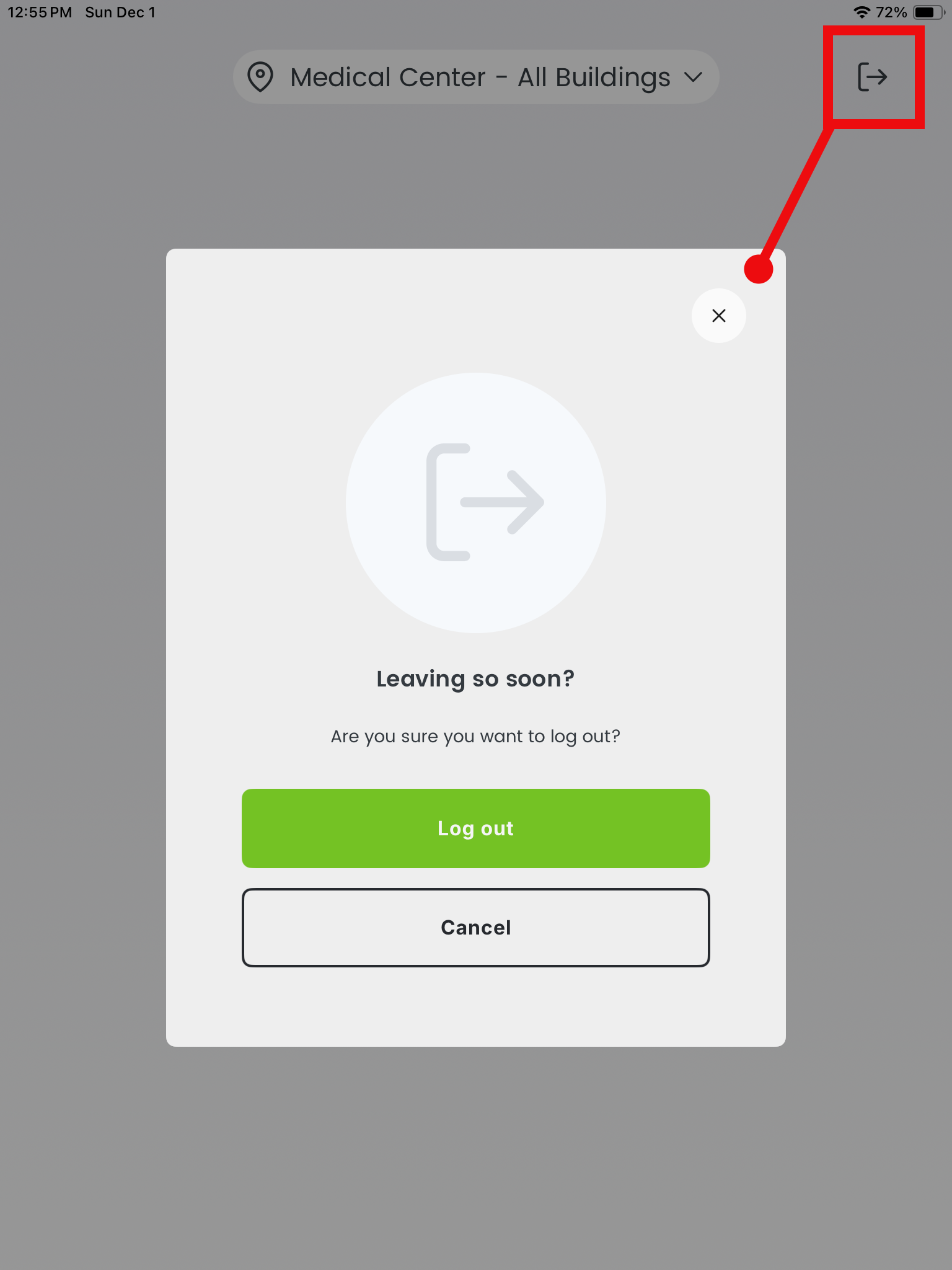 Log out Kio Staff Safe Alerts mobile app
