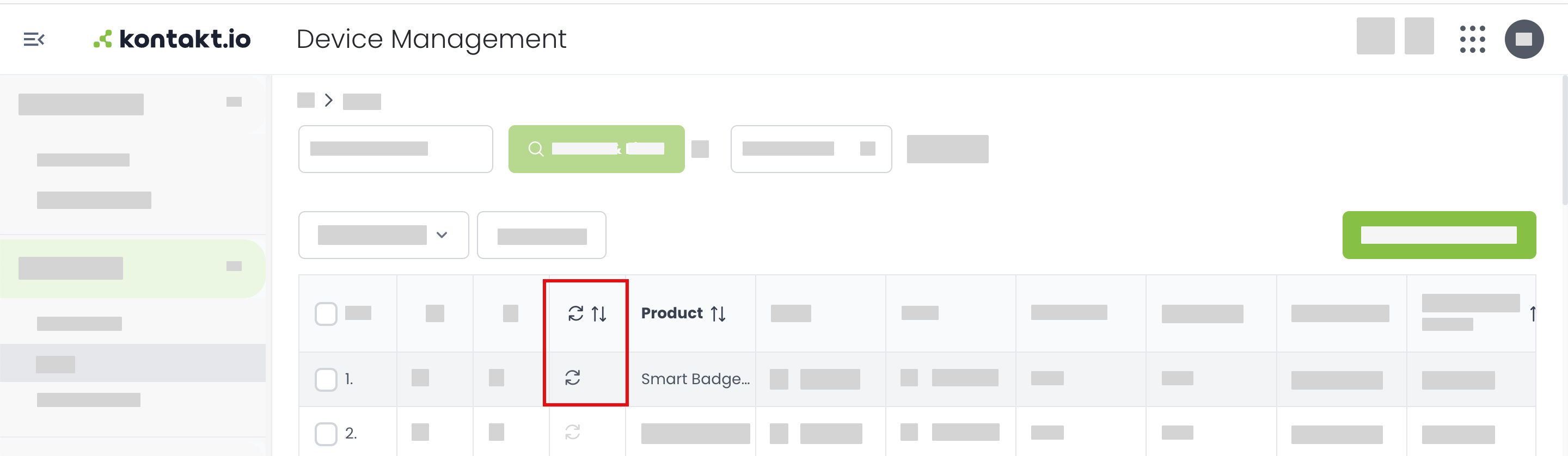 Kio Cloud Device Management - device pending synchronization column