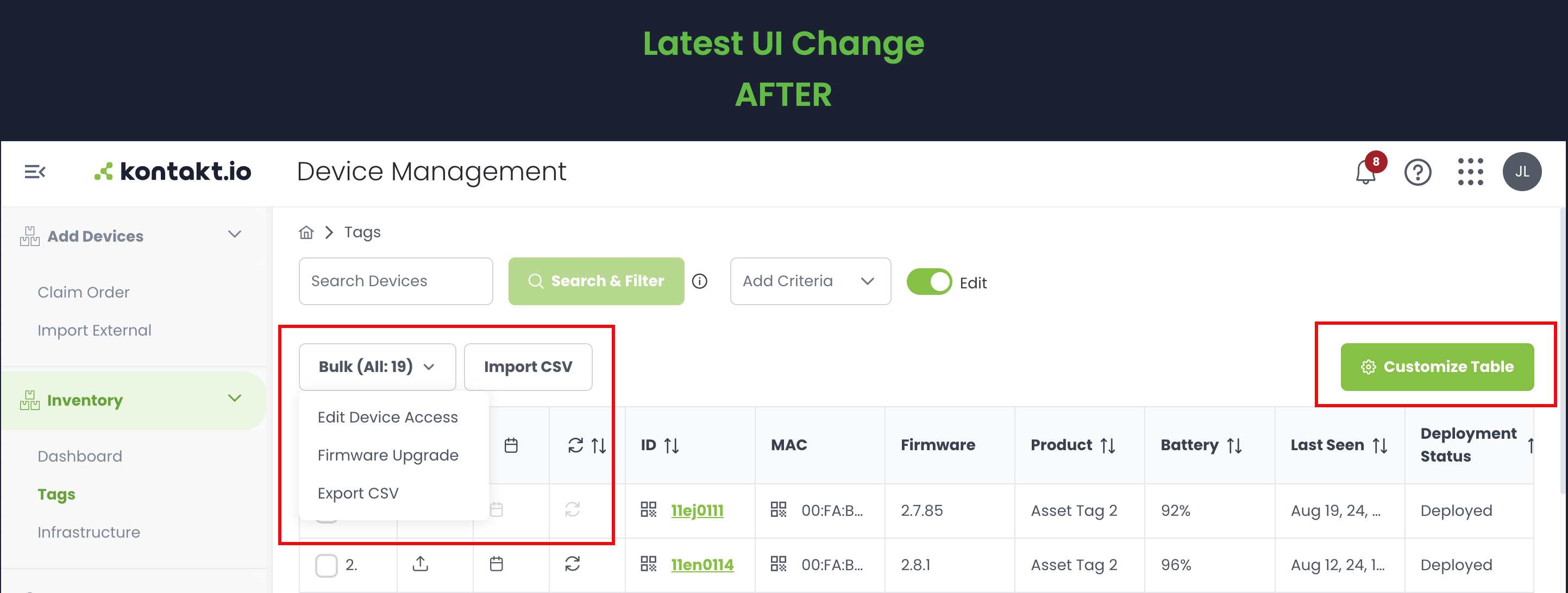 Device Management 2.0 UI change after August 2024