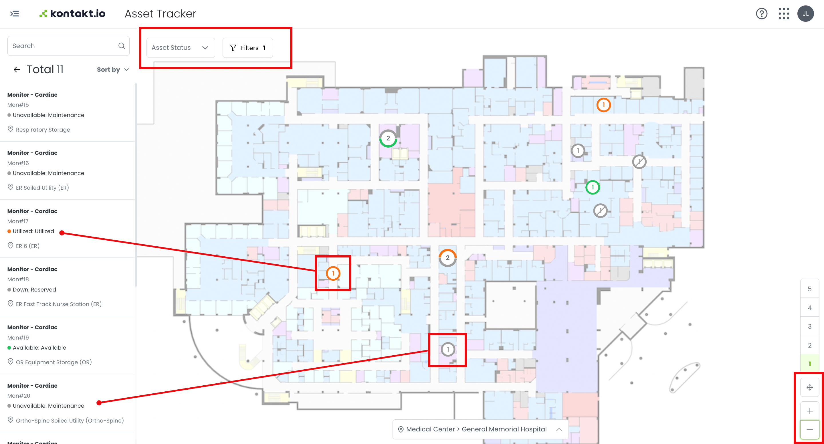 Assets Search Floor Map example