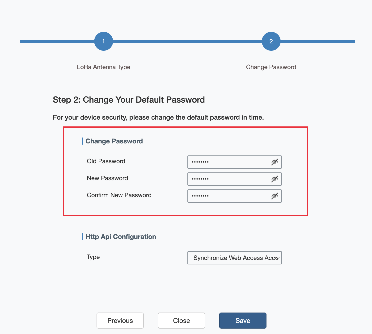 Set a new user and password