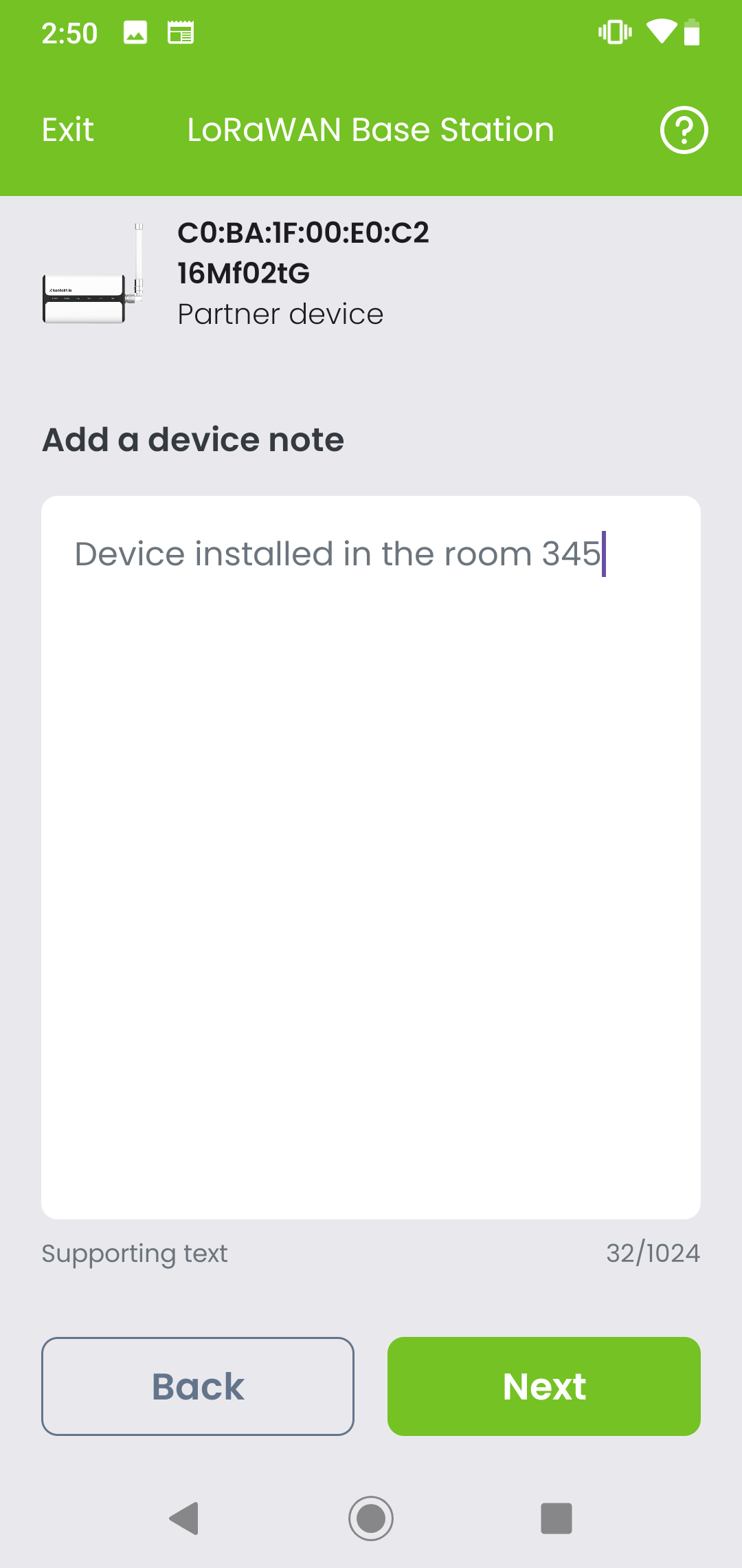 Installation notes in Kio Setup Manager