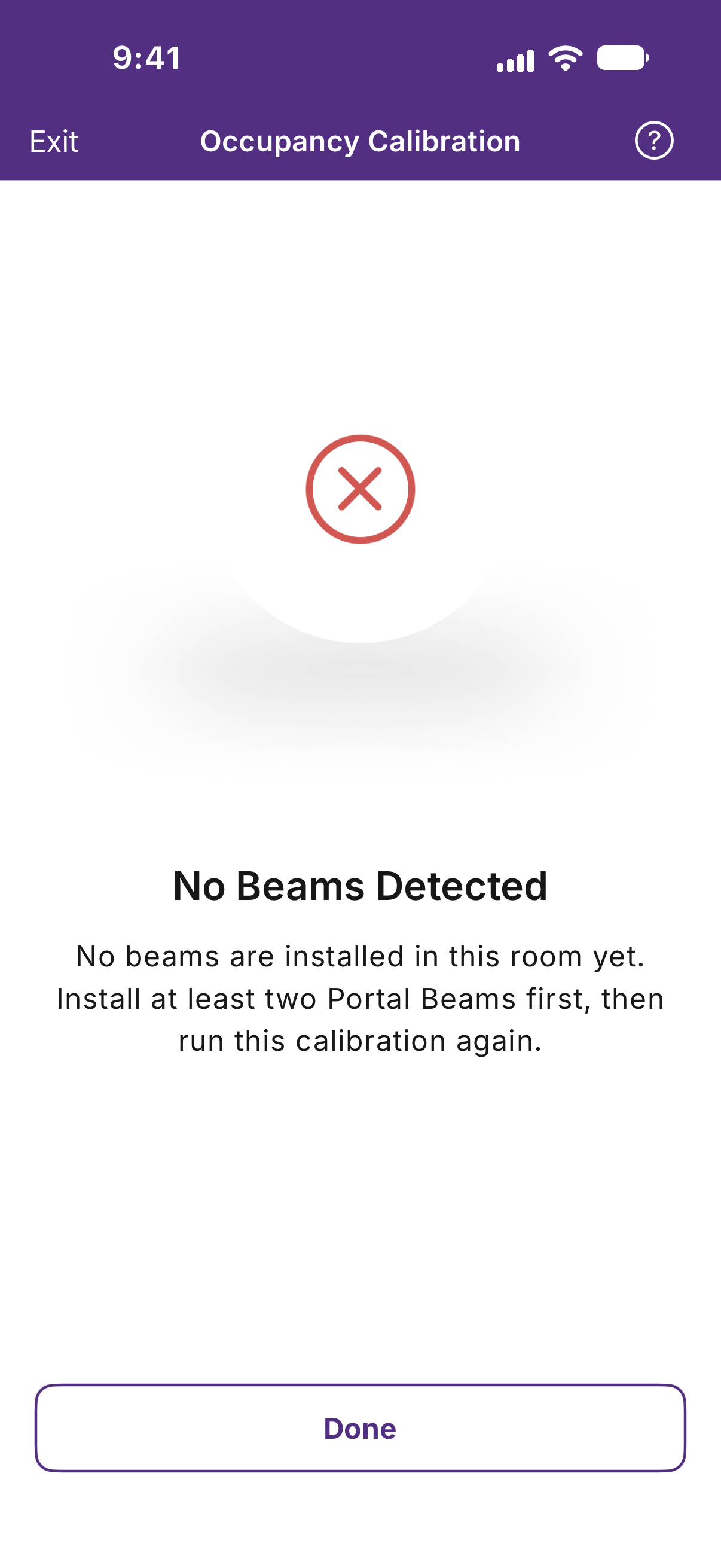 Kio Setup Manager No Beams Detected screen